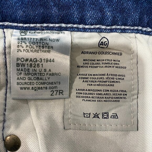 AG Adriano Goldschmied Farrah Skinny Ankle Jeans Size 27 Raw Hem Mid Rise - Picture 3 of 7